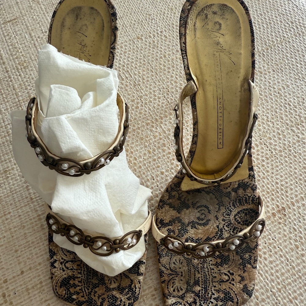 Giuseppe Zanotti Vintage Ceramic Heel Sandal